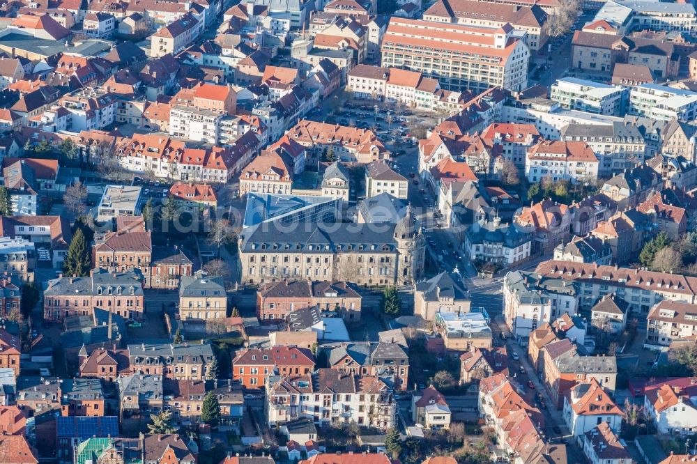 Landau in der Pfalz from the bird's eye view: Court- Building complex of the Justizbehoerden Landau in of Pfalz in Landau in der Pfalz in the state Rhineland-Palatinate, Germany