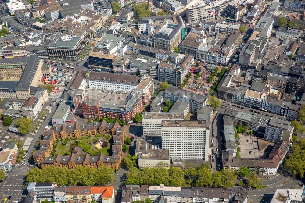 Aerial image Bochum - Court- Building complex of the Landgericht Bochum and of Staatsanwaltschaftan on Suedring in Bochum in the state North Rhine-Westphalia, Germany