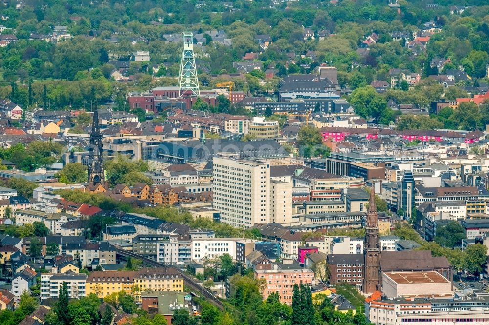 Aerial photograph Bochum - Court- Building complex of the Landgericht Bochum and of Staatsanwaltschaftan on Suedring in Bochum in the state North Rhine-Westphalia, Germany