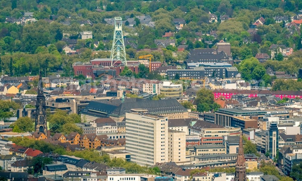 Bochum from the bird's eye view: Court- Building complex of the Landgericht Bochum and of Staatsanwaltschaftan on Suedring in Bochum in the state North Rhine-Westphalia, Germany