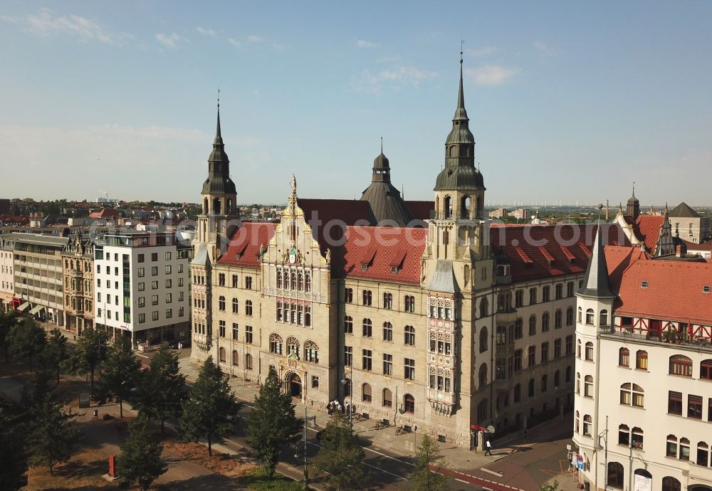 Halle (Saale) from the bird's eye view: Court- Building complex of the Landgericht on Hansering in Halle (Saale) in the state Saxony-Anhalt, Germany