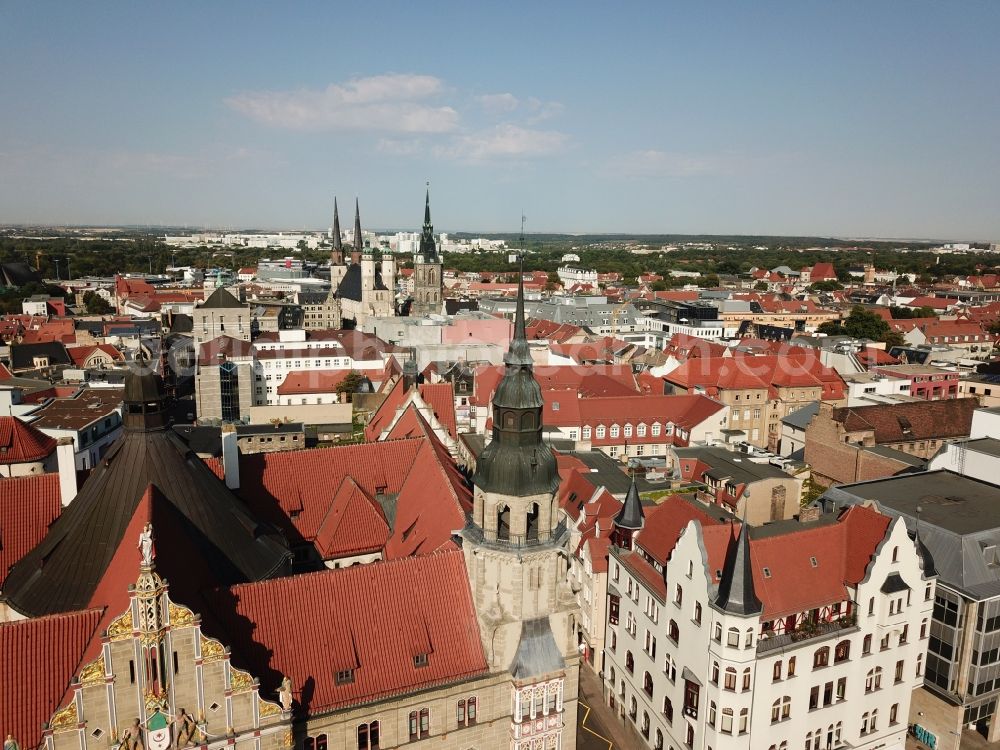 Aerial image Halle (Saale) - Court- Building complex of the Landgericht on Hansering in Halle (Saale) in the state Saxony-Anhalt, Germany