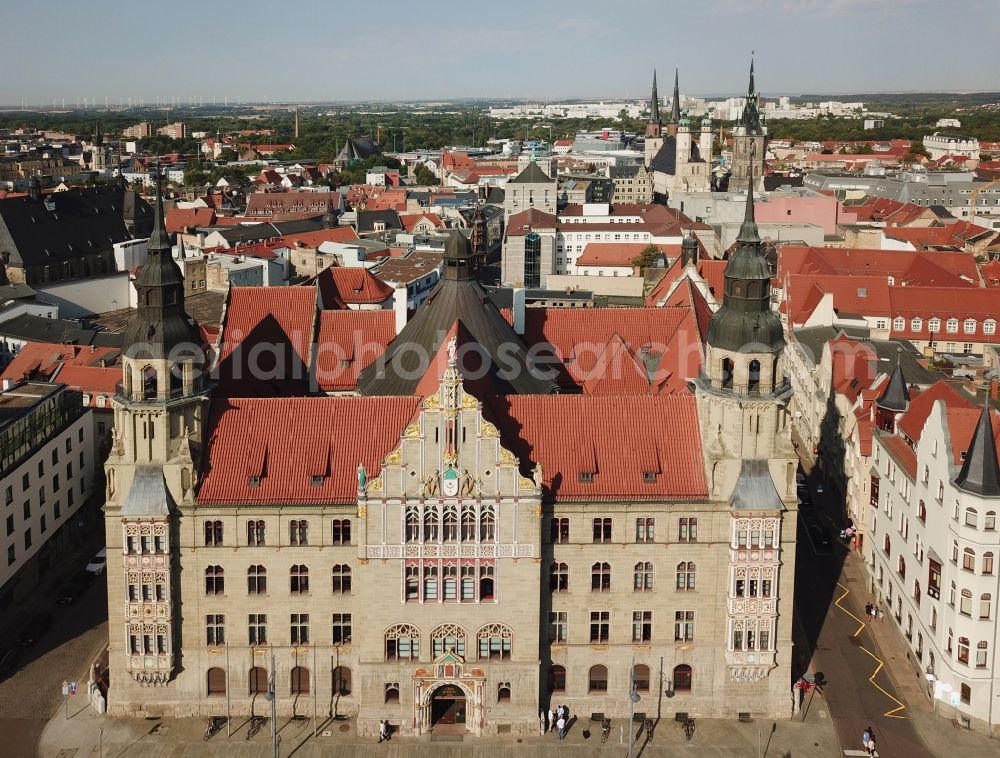 Aerial photograph Halle (Saale) - Court- Building complex of the Landgericht on Hansering in Halle (Saale) in the state Saxony-Anhalt, Germany