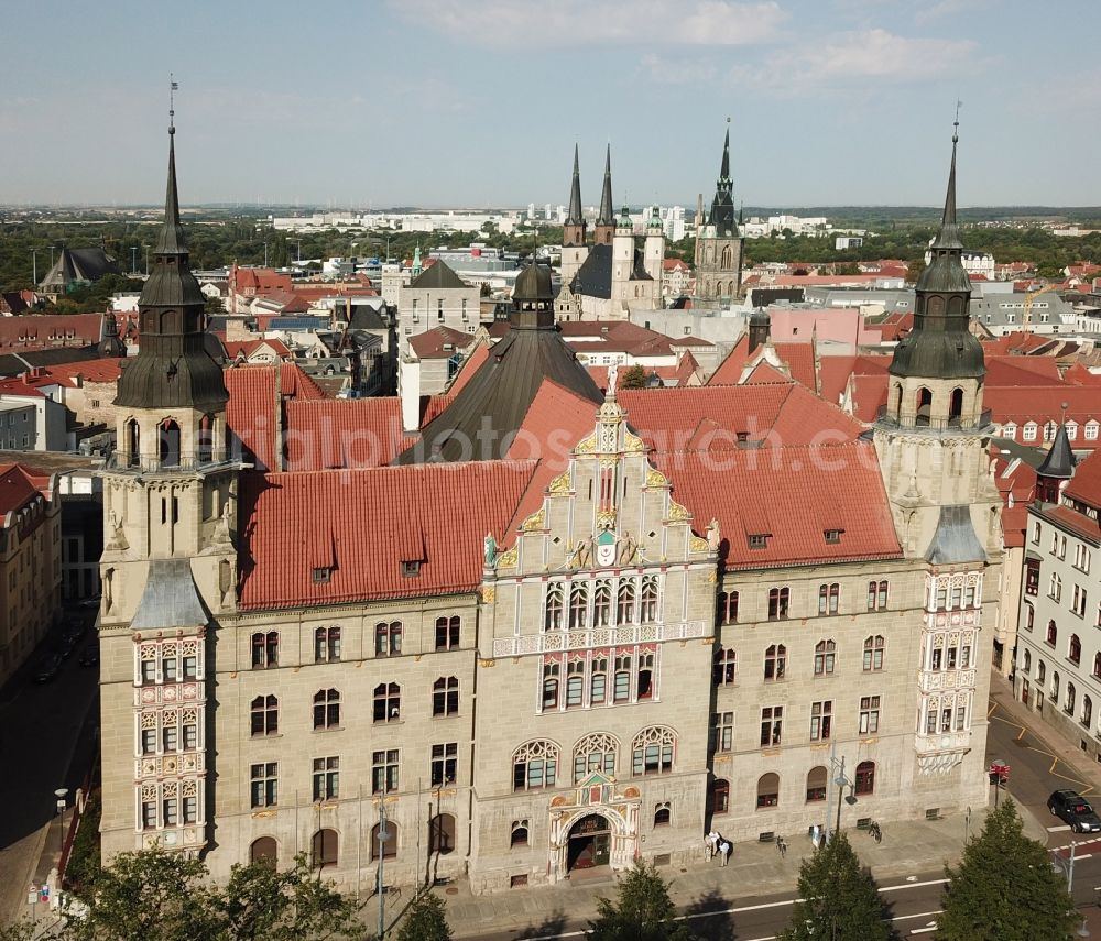 Halle (Saale) from the bird's eye view: Court- Building complex of the Landgericht on Hansering in Halle (Saale) in the state Saxony-Anhalt, Germany