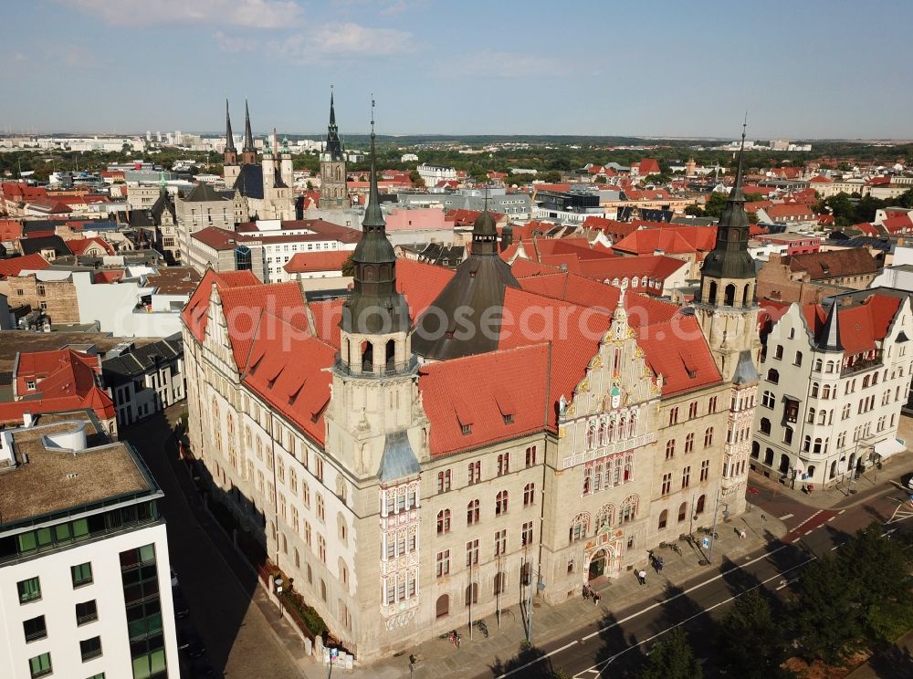 Aerial image Halle (Saale) - Court- Building complex of the Landgericht on Hansering in Halle (Saale) in the state Saxony-Anhalt, Germany