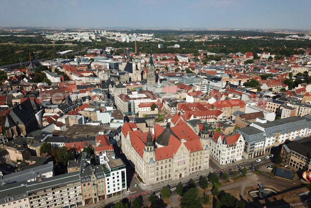 Aerial photograph Halle (Saale) - Court- Building complex of the Landgericht on Hansering in Halle (Saale) in the state Saxony-Anhalt, Germany