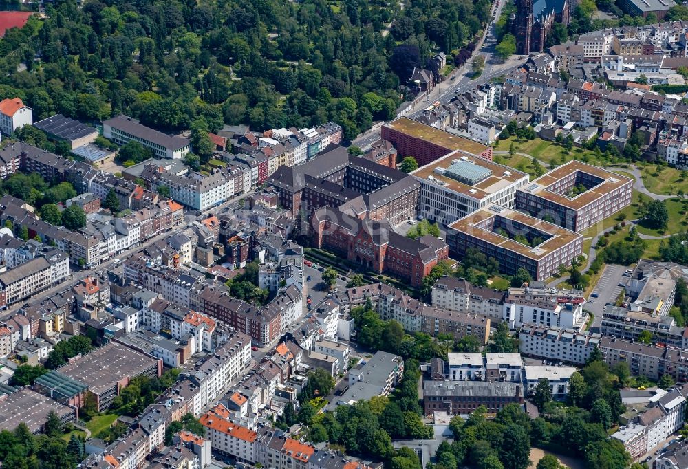 Aerial photograph Aachen - Court- Building complex of - Landgericht and Justizzentrum on Adalbertsteinweg in Aachen in the state North Rhine-Westphalia, Germany