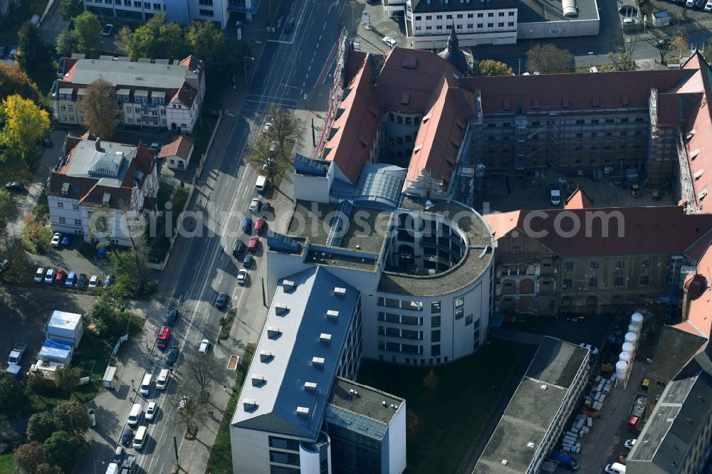 Aerial image Magdeburg - Court- Building complex of Landgericht Magdeburg on street Halberstaedter Strasse in the district Sudenburg in Magdeburg in the state Saxony-Anhalt, Germany