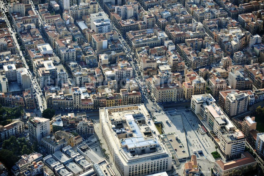 Aerial image Palermo Sizilien - Courthouse Uffici Giudiziari Palazzo Di Giustizia Tribunale in Palermo at Sicily in Italy