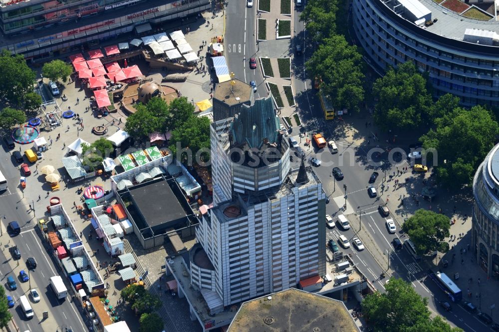 Aerial photograph Berlin Charlottenburg - Kaiser Wilhelm Memorial Church in Berlin-Charlottenburg