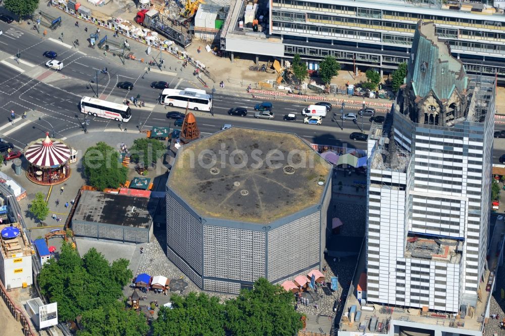 Berlin Charlottenburg from the bird's eye view: Kaiser Wilhelm Memorial Church in Berlin-Charlottenburg