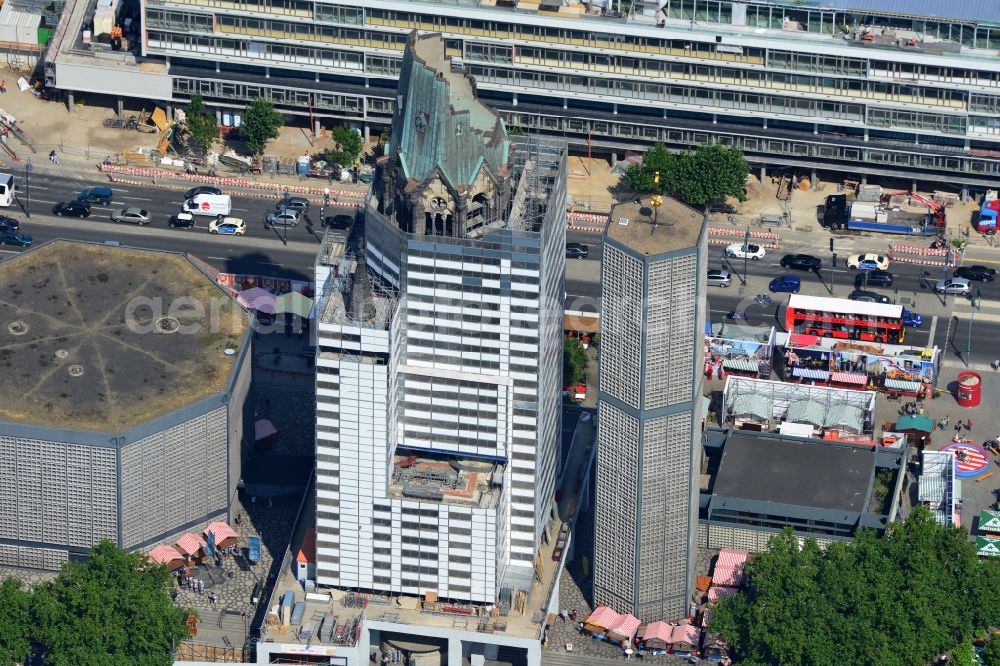 Aerial image Berlin Charlottenburg - Kaiser Wilhelm Memorial Church in Berlin-Charlottenburg