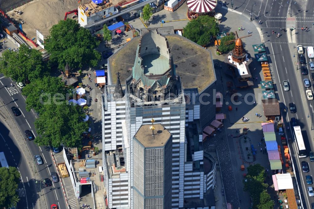 Aerial image Berlin Charlottenburg - Kaiser Wilhelm Memorial Church in Berlin-Charlottenburg