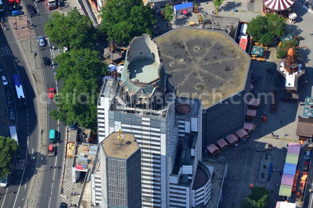 Aerial photograph Berlin Charlottenburg - Kaiser Wilhelm Memorial Church in Berlin-Charlottenburg