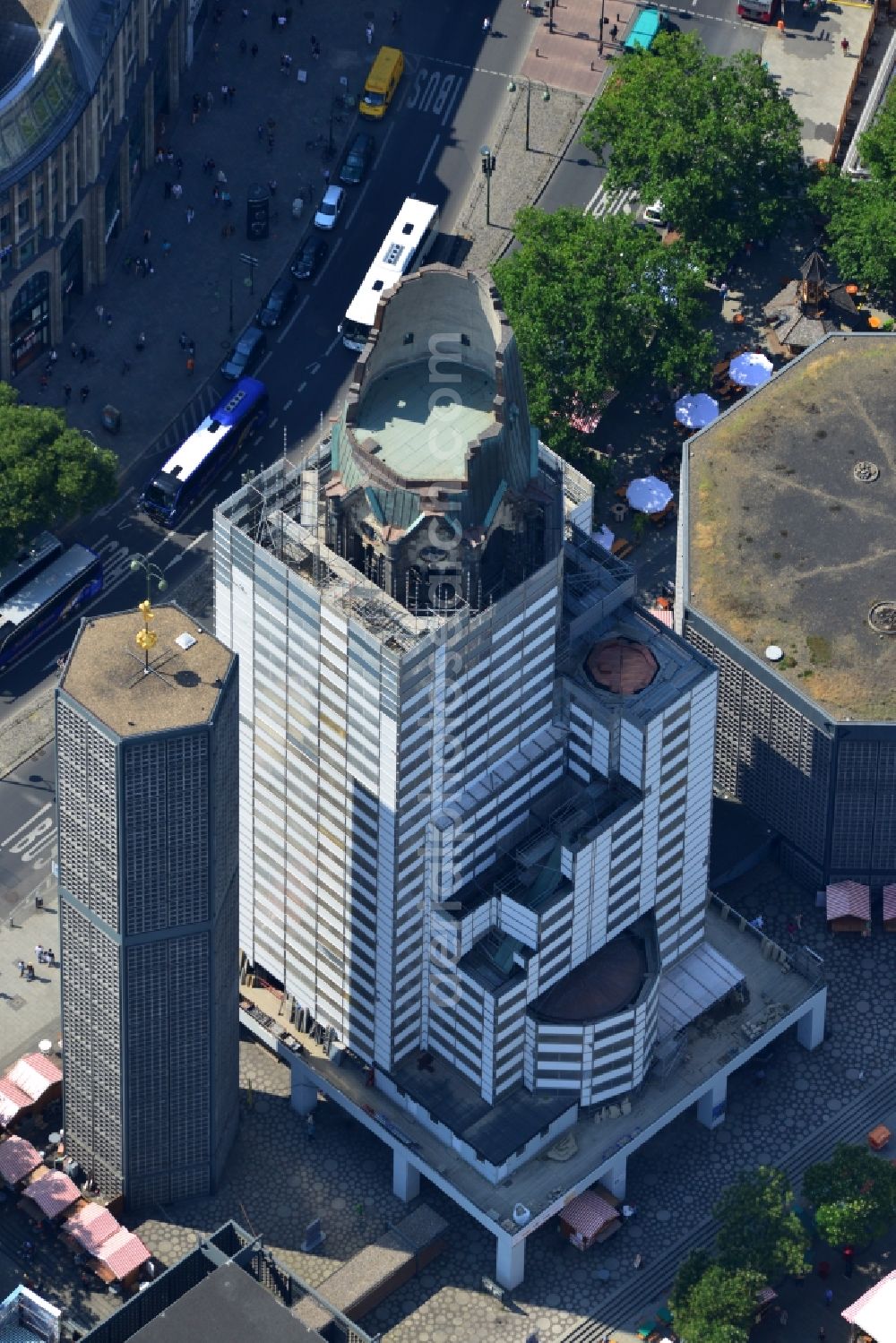 Aerial image Berlin Charlottenburg - Kaiser Wilhelm Memorial Church in Berlin-Charlottenburg