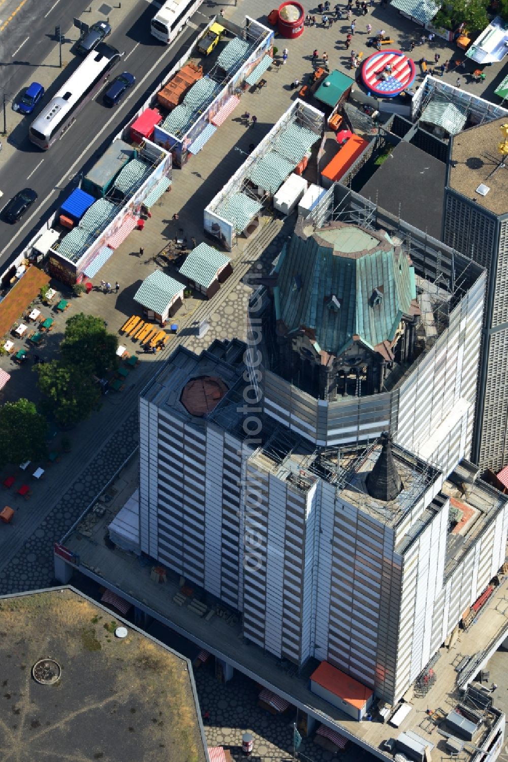 Aerial image Berlin Charlottenburg - Kaiser Wilhelm Memorial Church in Berlin-Charlottenburg