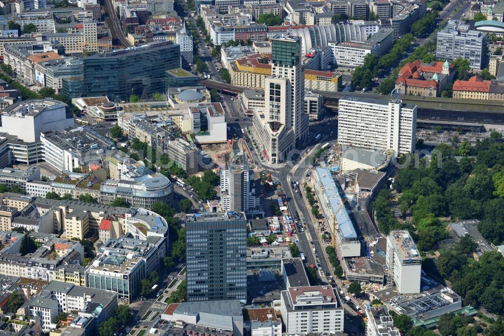 Aerial photograph Berlin Charlottenburg - Kaiser Wilhelm Memorial Church in Berlin-Charlottenburg