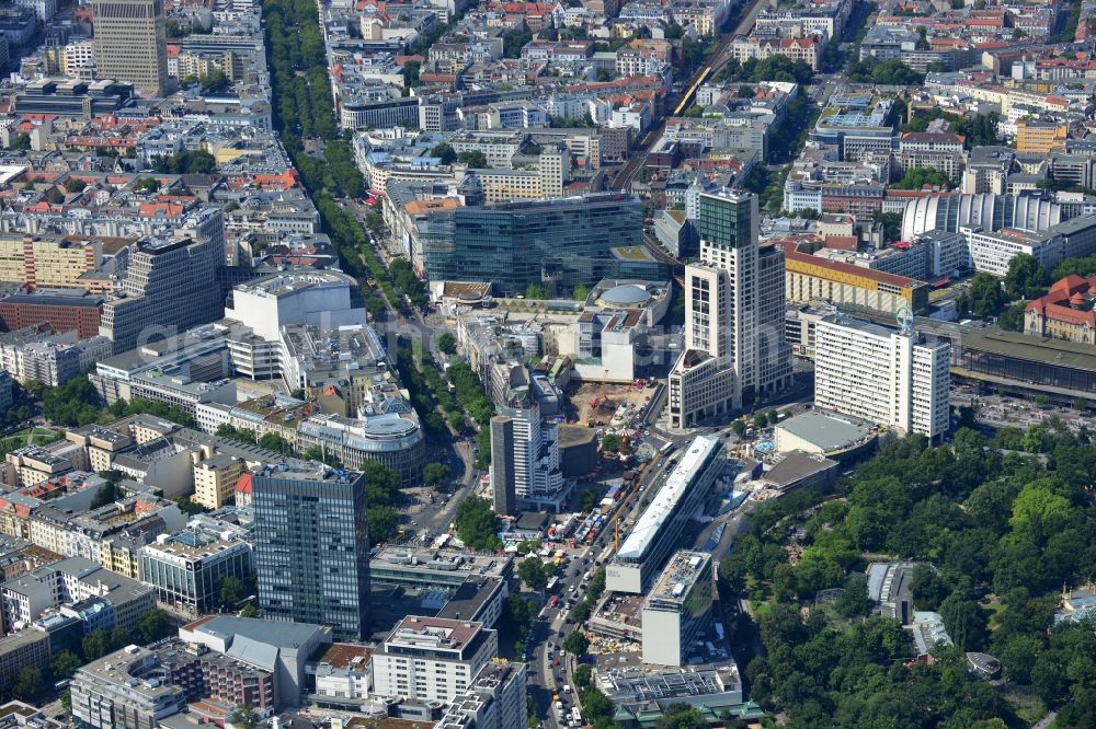 Berlin Charlottenburg from above - Kaiser Wilhelm Memorial Church in Berlin-Charlottenburg