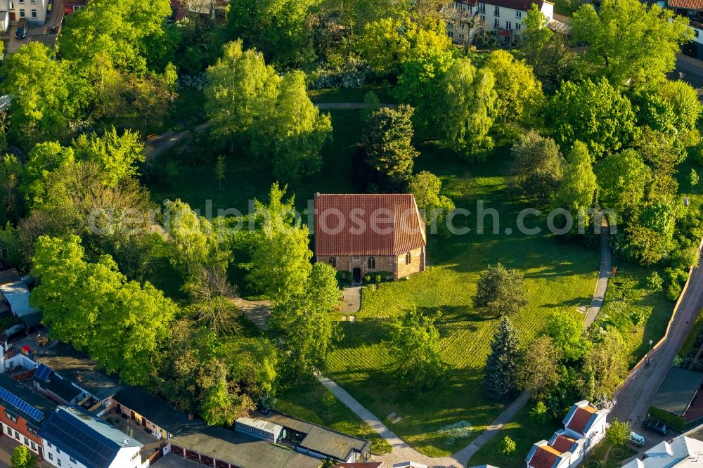 Aerial image Güstrow - View of the chapel Getrudenkapelle in Guestrow in the state Mecklenburg-West Pomerania