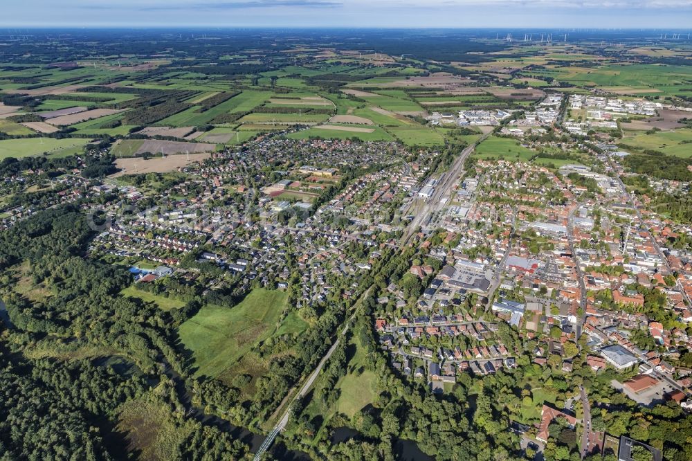 Aerial image Bremervörde - City area with outside districts and inner city area in Bremervoerde in the state Lower Saxony, Germany