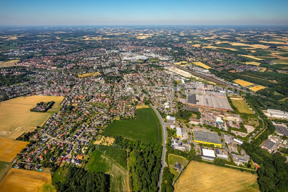 Aerial image Ahlen - City area with outside districts and inner city area in Ahlen in the state North Rhine-Westphalia, Germany