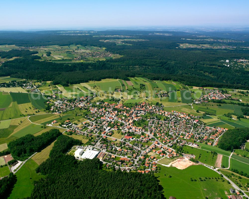 Altburg from above - City area with outside districts and inner city area in Altburg in the state Baden-Wuerttemberg, Germany