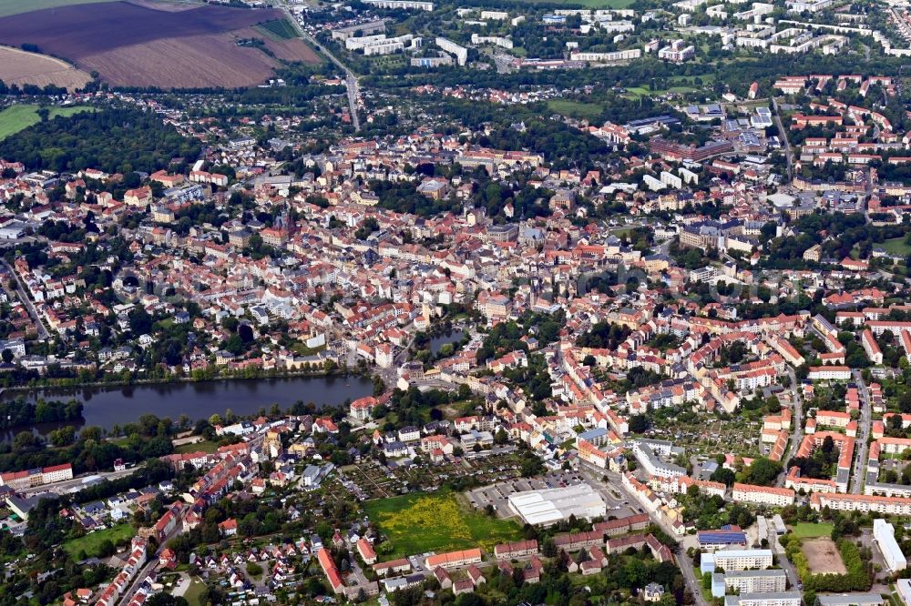 Altenburg from above - City area with outside districts and inner city area in Altenburg in the state Thuringia, Germany