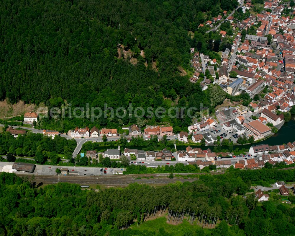 Alzenberg from the bird's eye view: City area with outside districts and inner city area in Alzenberg in the state Baden-Wuerttemberg, Germany