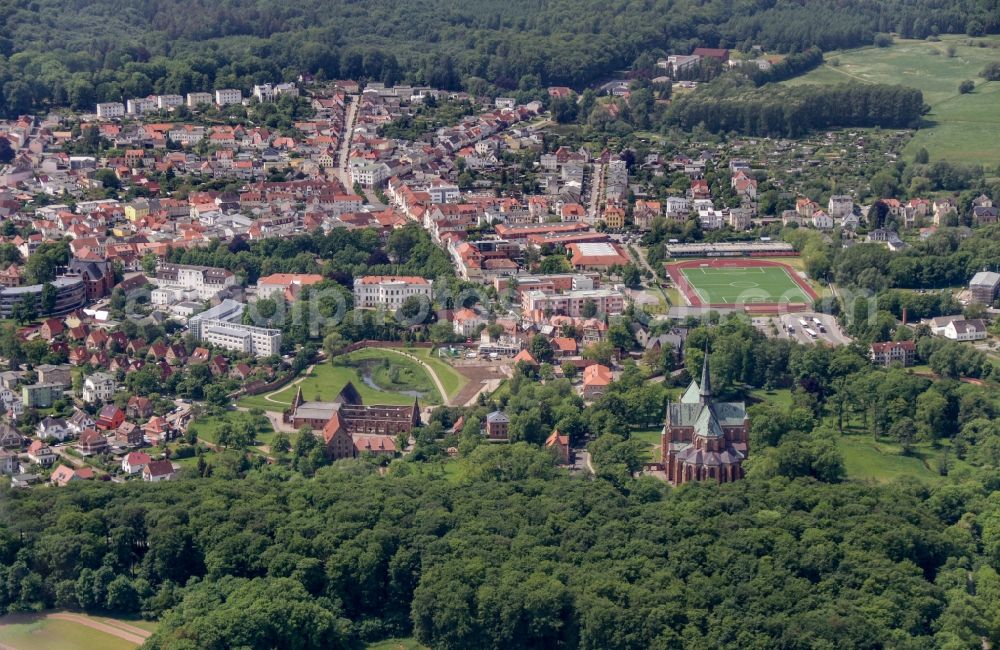 Aerial image Bad Doberan - City area with outside districts and inner city area in Bad Doberan in the state Mecklenburg - Western Pomerania, Germany