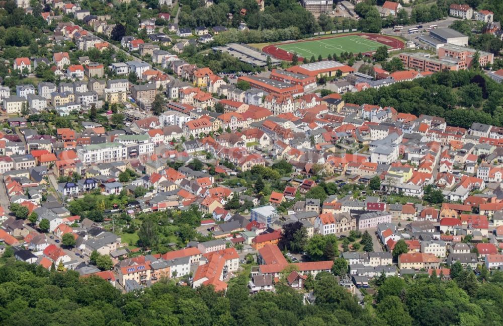 Bad Doberan from above - City area with outside districts and inner city area in Bad Doberan in the state Mecklenburg - Western Pomerania, Germany