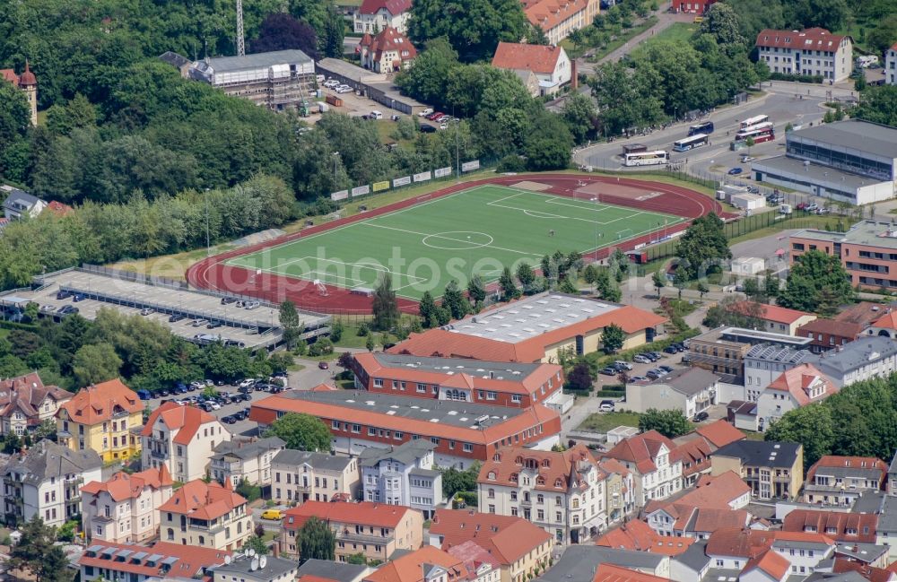 Bad Doberan from the bird's eye view: City area with outside districts and inner city area in Bad Doberan in the state Mecklenburg - Western Pomerania, Germany