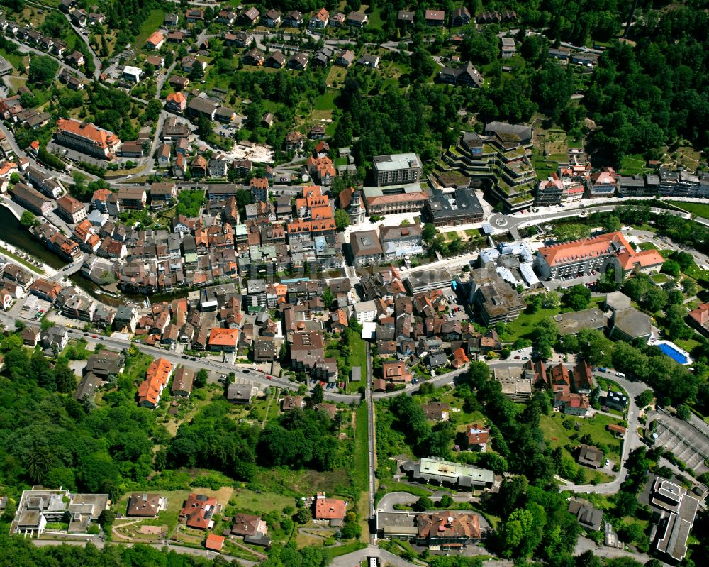 Aerial image Bad Wildbad - City area with outside districts and inner city area in Bad Wildbad in the state Baden-Wuerttemberg, Germany