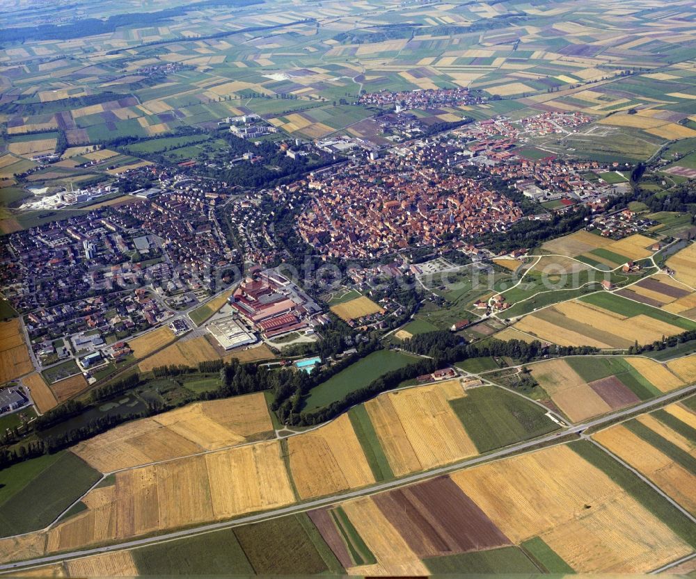 Aerial image Bad Windsheim - City area with outside districts and inner city area in Bad Windsheim in the state Bavaria, Germany