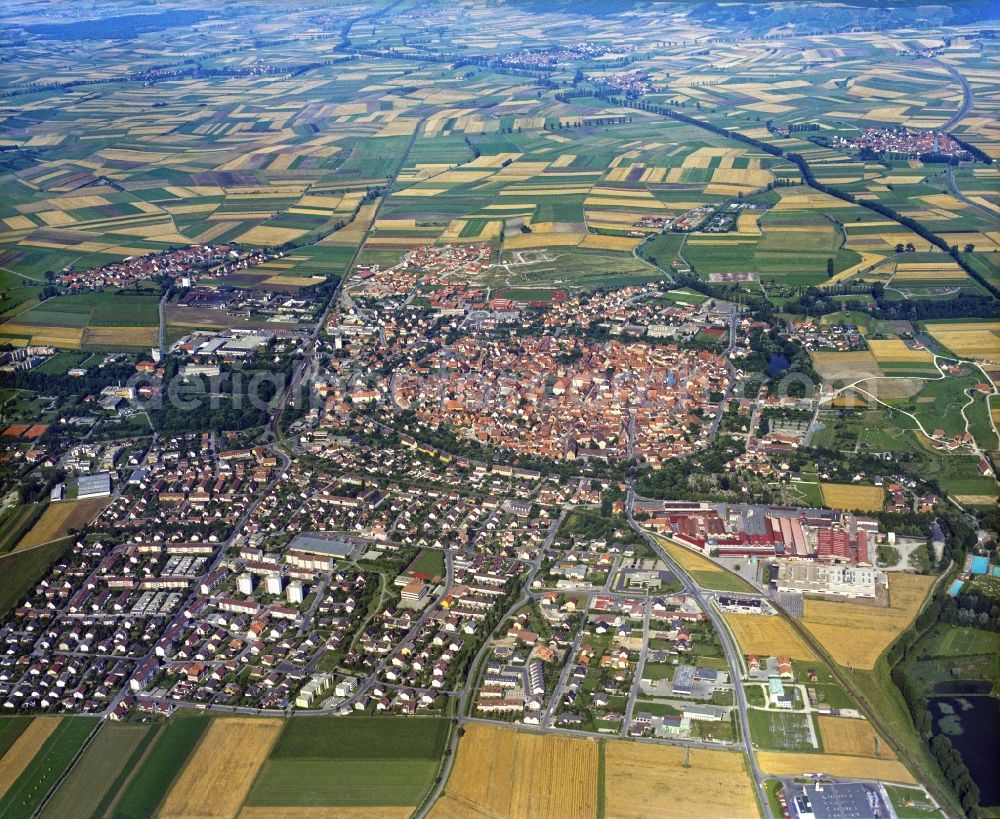 Aerial photograph Bad Windsheim - City area with outside districts and inner city area in Bad Windsheim in the state Bavaria, Germany