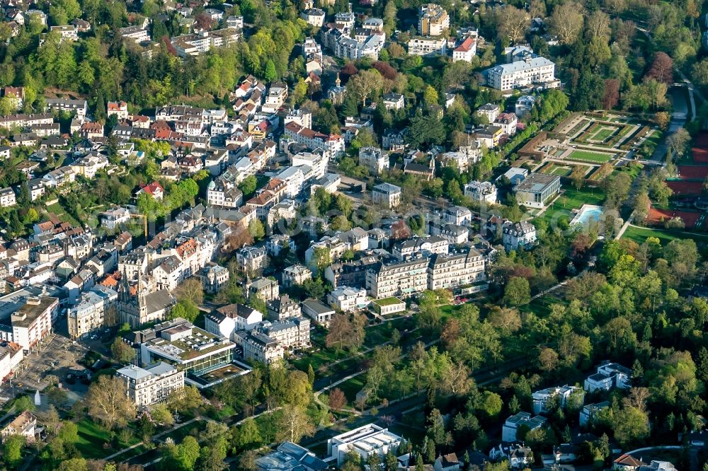 Baden-Baden from the bird's eye view: City area with outside districts and inner city area in Baden-Baden in the state Baden-Wuerttemberg, Germany