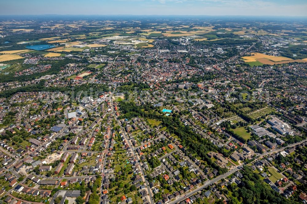 Beckum from above - City area with outside districts and inner city area in Beckum in the state North Rhine-Westphalia, Germany