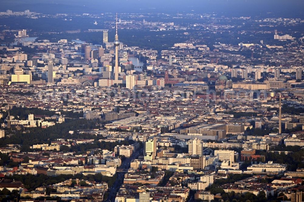 Berlin from above - City area with outside districts and inner city area in the district Mitte in Berlin, Germany