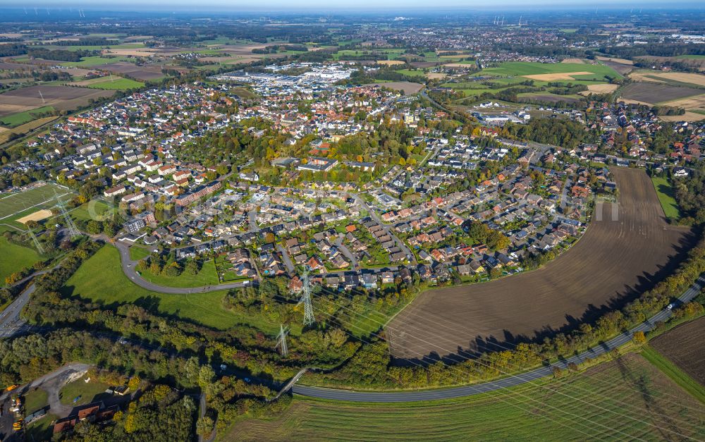 Aerial photograph Bork - City area with outside districts and inner city area in Bork in the state North Rhine-Westphalia, Germany