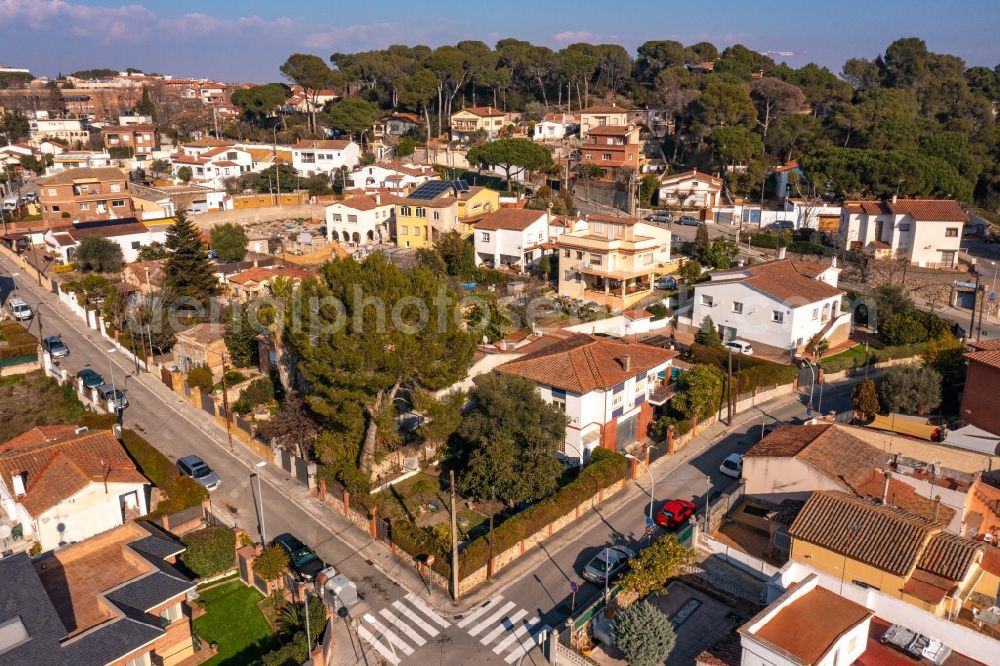 Cerdanyola del Valles from the bird's eye view: City area with outside districts and inner city area in Cerdanyola del Valles in Catalunya - Katalonien, Spain