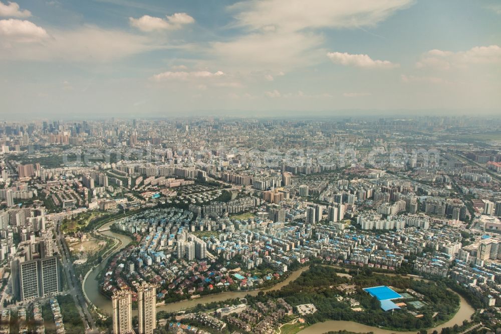 Aerial photograph Chengdu Shi - City area with outside districts and inner city area in Chengdu Shi in Sichuan Sheng, China