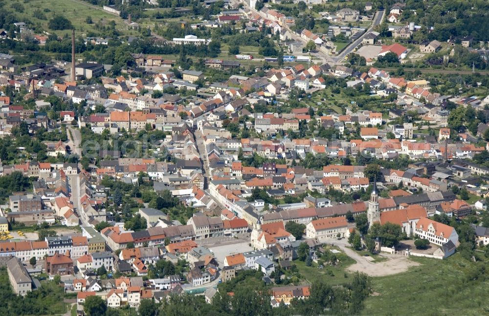 Aerial image Coswig - City area with outside districts and inner city area in Coswig in the state Saxony