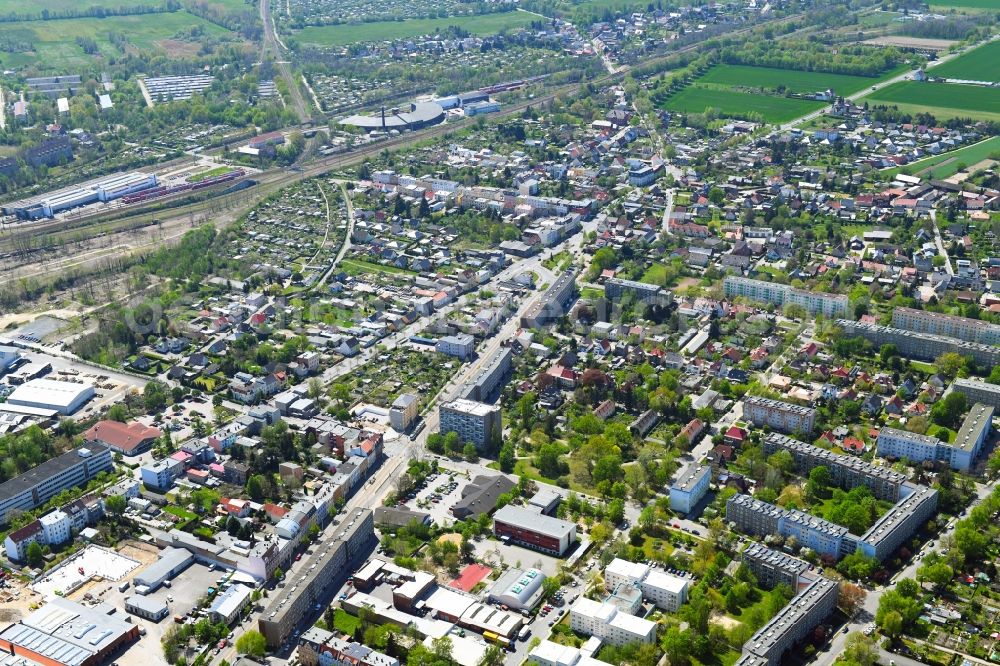 Cottbus from above - City area with outside districts and inner city area in Cottbus in the state Brandenburg, Germany