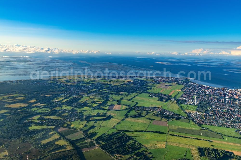 Aerial photograph Cuxhaven - City area with outside districts and inner city area in Cuxhaven in the state Lower Saxony, Germany