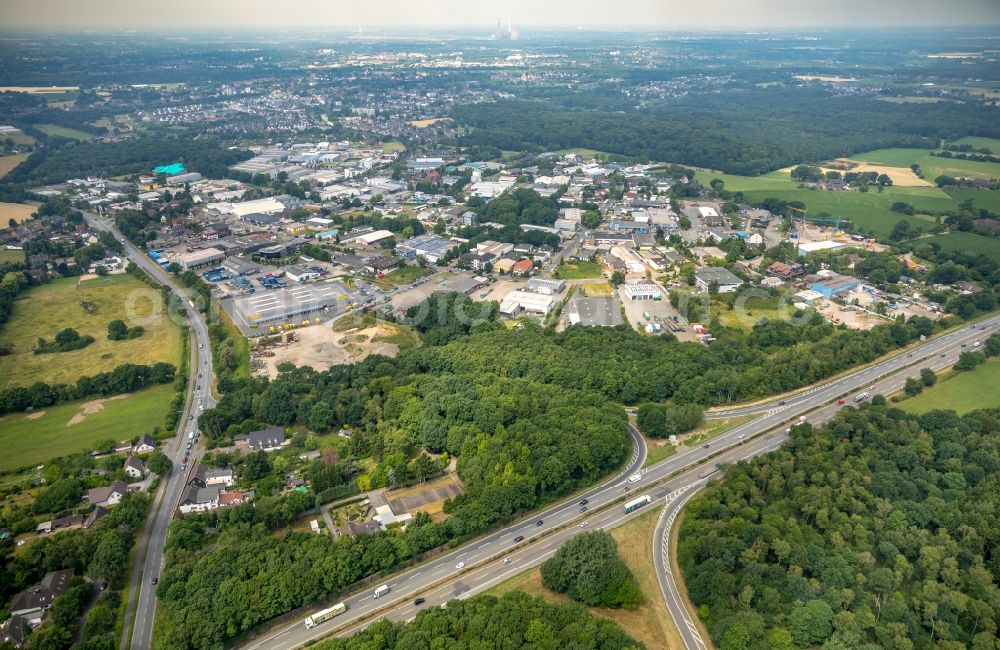 Dinslaken from above - City area with outside districts and inner city area in Dinslaken in the state North Rhine-Westphalia, Germany