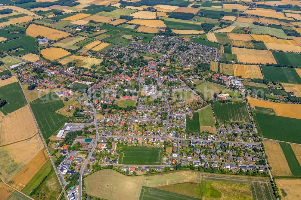 Aerial image Enniger - City area with outside districts and inner city area in Enniger in the state North Rhine-Westphalia, Germany