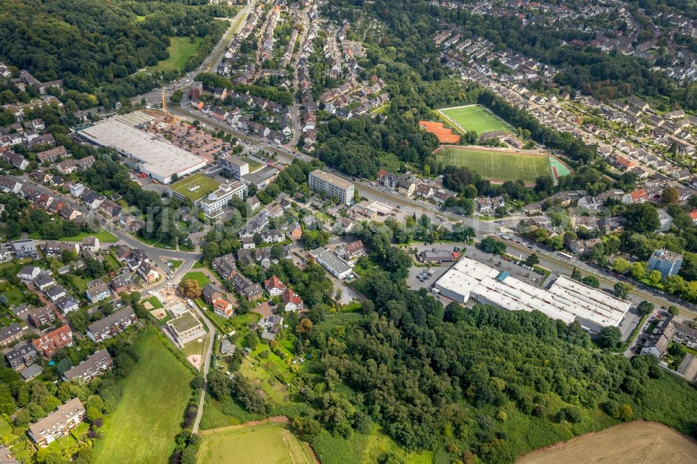 Essen from the bird's eye view: City area with outside districts and inner city area in Essen in the state North Rhine-Westphalia, Germany