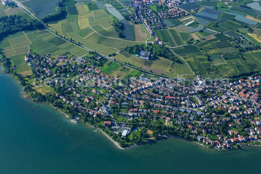 Aerial image Immenstaad am Bodensee - City area with outside districts and inner city area in Immenstaad am Bodensee in the state Baden-Wurttemberg, Germany