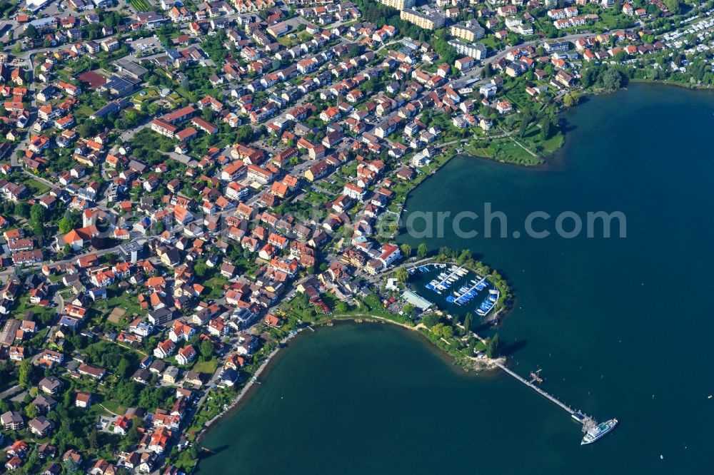 Immenstaad am Bodensee from above - City area with outside districts and inner city area in Immenstaad am Bodensee in the state Baden-Wurttemberg, Germany