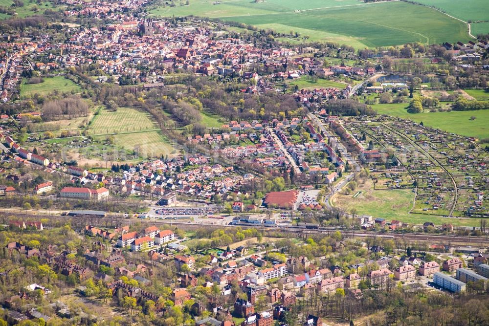 Aerial image Jüterbog - City area with outside districts and inner city area in Jueterbog in the state Brandenburg, Germany