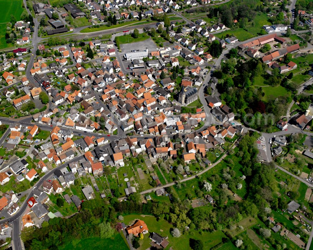 Aerial image Londorf - City area with outside districts and inner city area in Londorf in the state Hesse, Germany